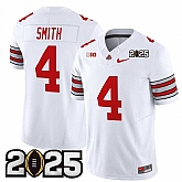 Men's Ohio State Buckeyes #4 Jeremiah Smith White 2025 CFP Final Patch F.U.S.E. Vapor Limited Stitched Football Jersey,baseball caps,new era cap wholesale,wholesale hats